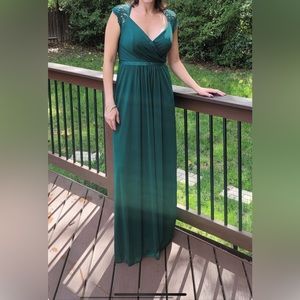 David’s Bridal Juniper Long Capped Sleeve Bridesmaid Dress